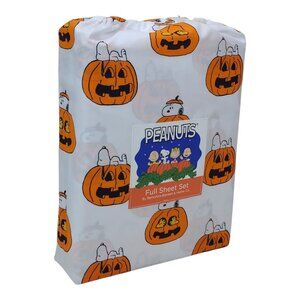 Peanuts Full Sheet Set With Snoopy Pumpkins Halloween Design Fall
